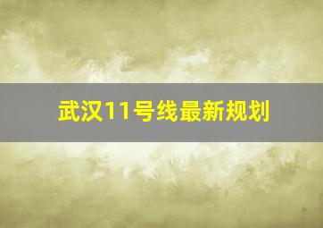 武汉11号线最新规划