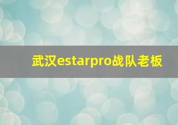 武汉estarpro战队老板