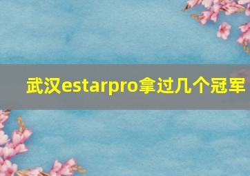 武汉estarpro拿过几个冠军