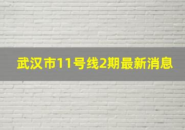 武汉市11号线2期最新消息