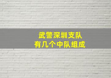 武警深圳支队有几个中队组成