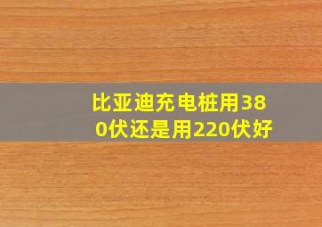 比亚迪充电桩用380伏还是用220伏好