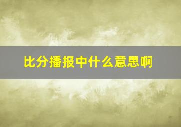 比分播报中什么意思啊