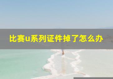 比赛u系列证件掉了怎么办