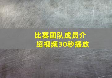 比赛团队成员介绍视频30秒播放