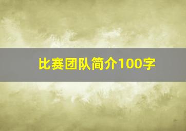 比赛团队简介100字