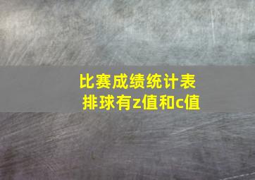 比赛成绩统计表排球有z值和c值