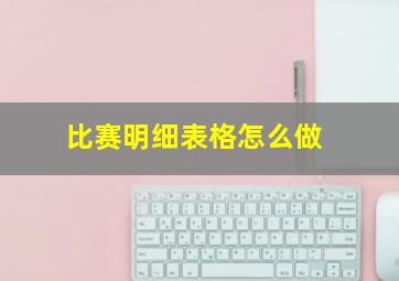 比赛明细表格怎么做