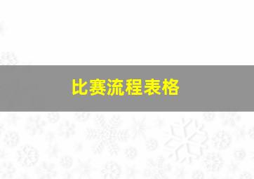 比赛流程表格