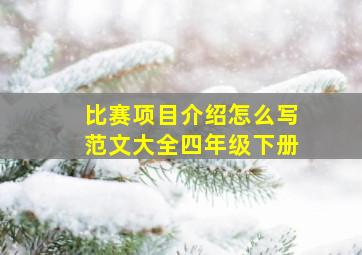 比赛项目介绍怎么写范文大全四年级下册