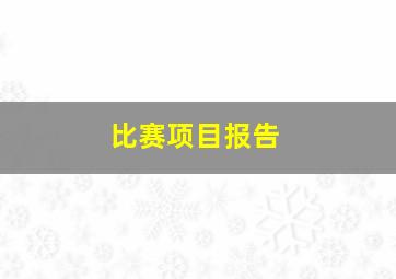 比赛项目报告