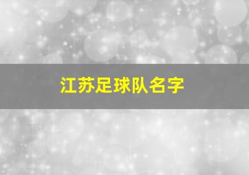 江苏足球队名字