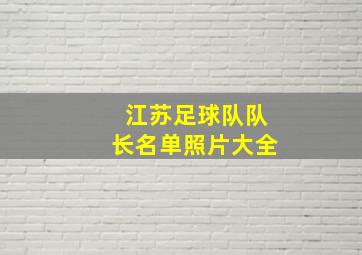 江苏足球队队长名单照片大全