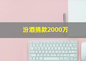 汾酒捐款2000万