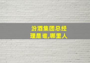 汾酒集团总经理是谁,哪里人