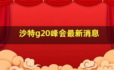 沙特g20峰会最新消息