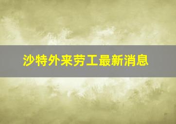 沙特外来劳工最新消息