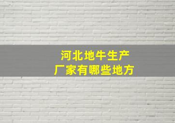 河北地牛生产厂家有哪些地方