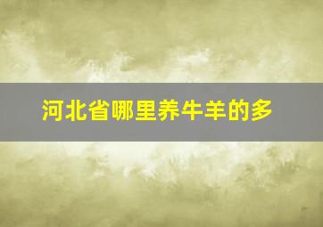 河北省哪里养牛羊的多