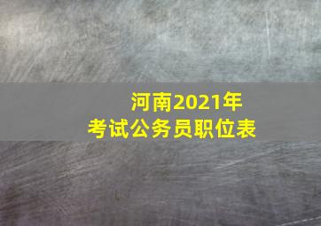 河南2021年考试公务员职位表