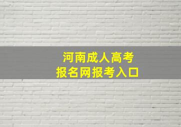 河南成人高考报名网报考入口