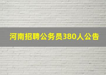 河南招聘公务员380人公告