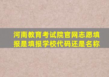 河南教育考试院官网志愿填报是填报学校代码还是名称