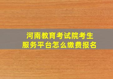 河南教育考试院考生服务平台怎么缴费报名