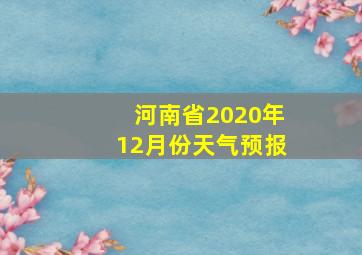 河南省2020年12月份天气预报