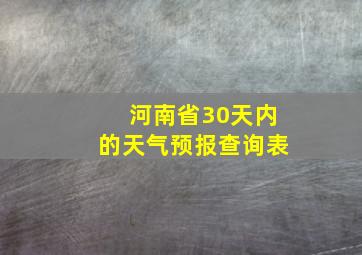 河南省30天内的天气预报查询表