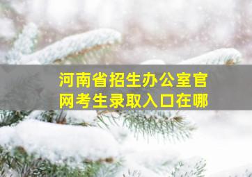 河南省招生办公室官网考生录取入口在哪