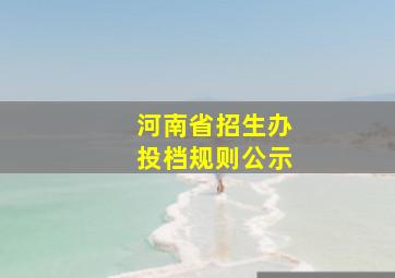 河南省招生办投档规则公示