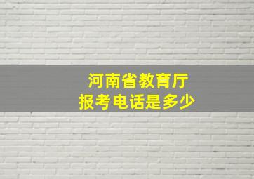 河南省教育厅报考电话是多少