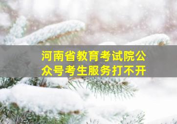 河南省教育考试院公众号考生服务打不开