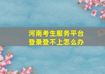 河南考生服务平台登录登不上怎么办