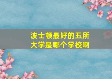 波士顿最好的五所大学是哪个学校啊