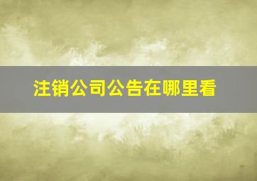 注销公司公告在哪里看