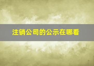 注销公司的公示在哪看