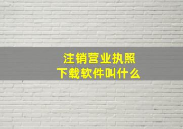 注销营业执照下载软件叫什么