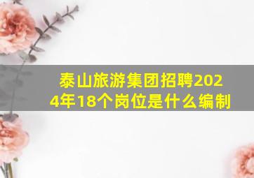 泰山旅游集团招聘2024年18个岗位是什么编制