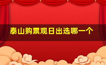 泰山购票观日出选哪一个