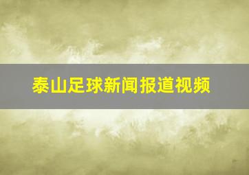 泰山足球新闻报道视频