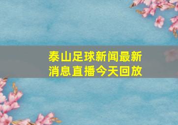 泰山足球新闻最新消息直播今天回放