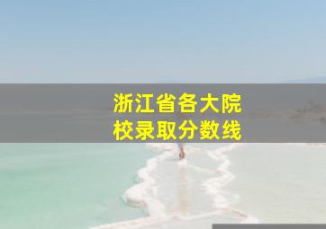 浙江省各大院校录取分数线