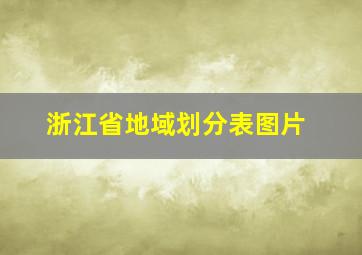 浙江省地域划分表图片