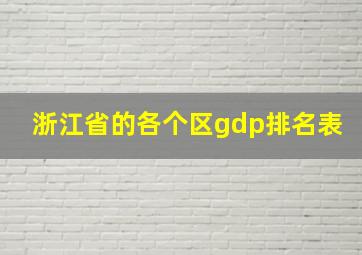 浙江省的各个区gdp排名表