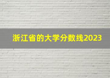 浙江省的大学分数线2023