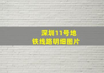 深圳11号地铁线路明细图片