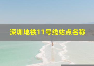 深圳地铁11号线站点名称