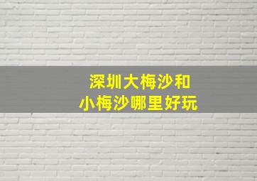 深圳大梅沙和小梅沙哪里好玩